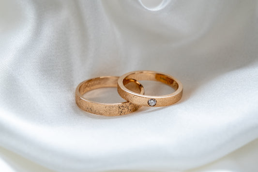 Argollas Satín y Diamante