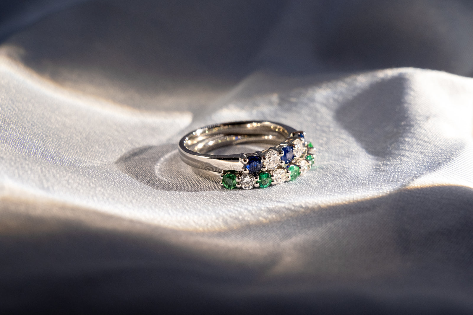 Medio Cintillo Zafiro Diamantes