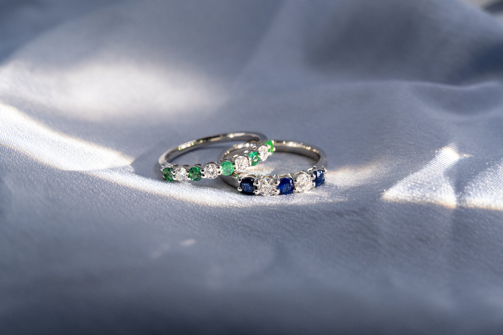 Medio Cintillo Zafiro Diamantes