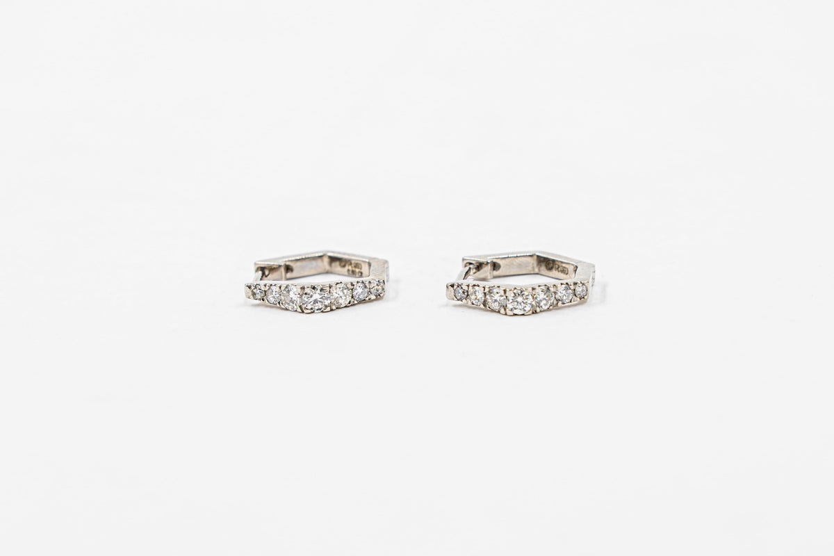 Aros Diamantes en Brillo Escalonado