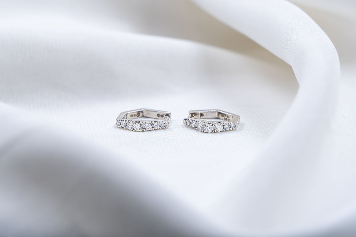 Aros Diamantes en Brillo Escalonado