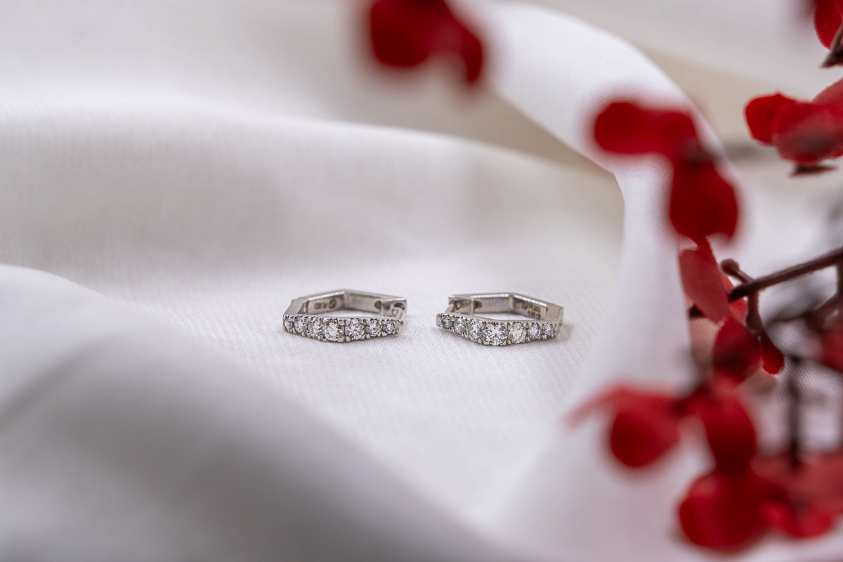 Aros Diamantes en Brillo Escalonado