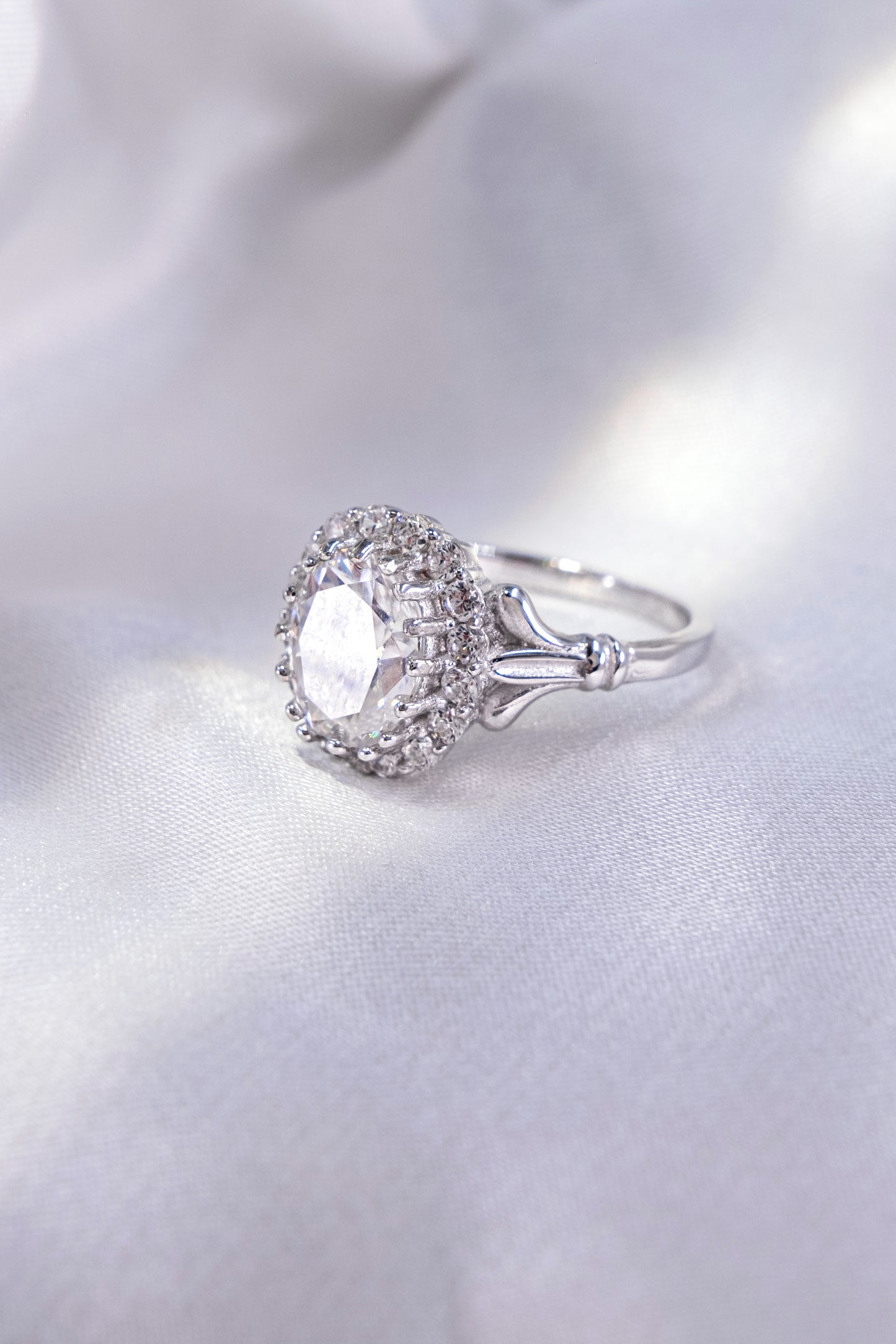 Anillo Roseta Diamante Vintage