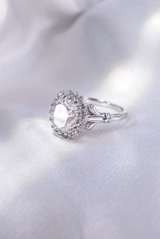 Anillo Roseta Diamante Vintage