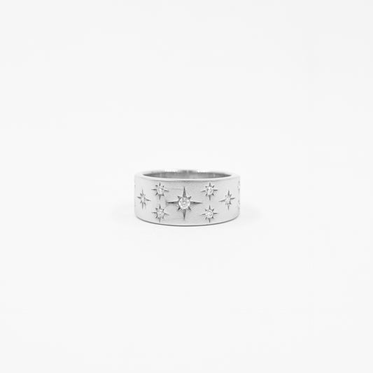 Anillo Brillo de Estrellas Moissanita