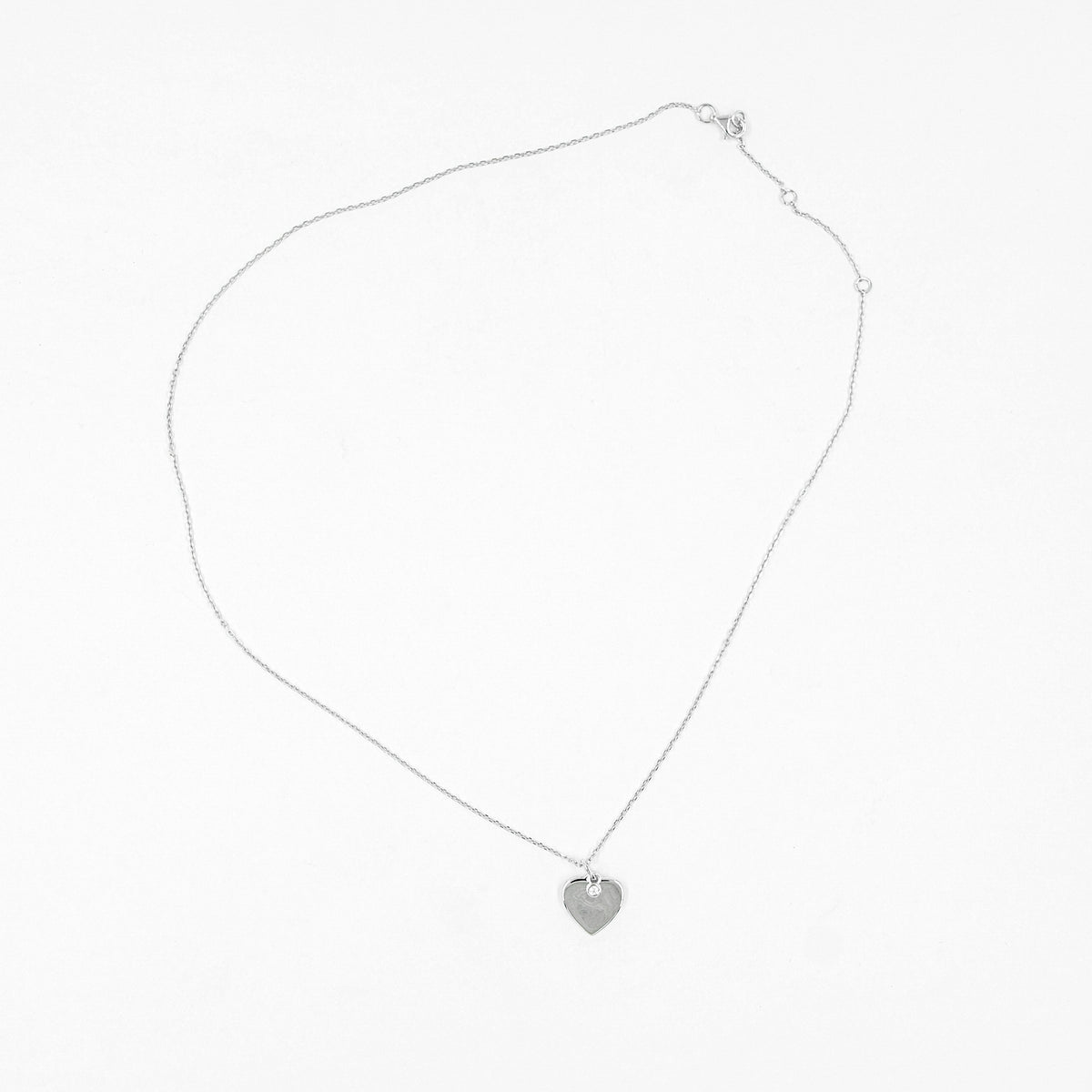 Colgante Corazon y pto luz Moissanita