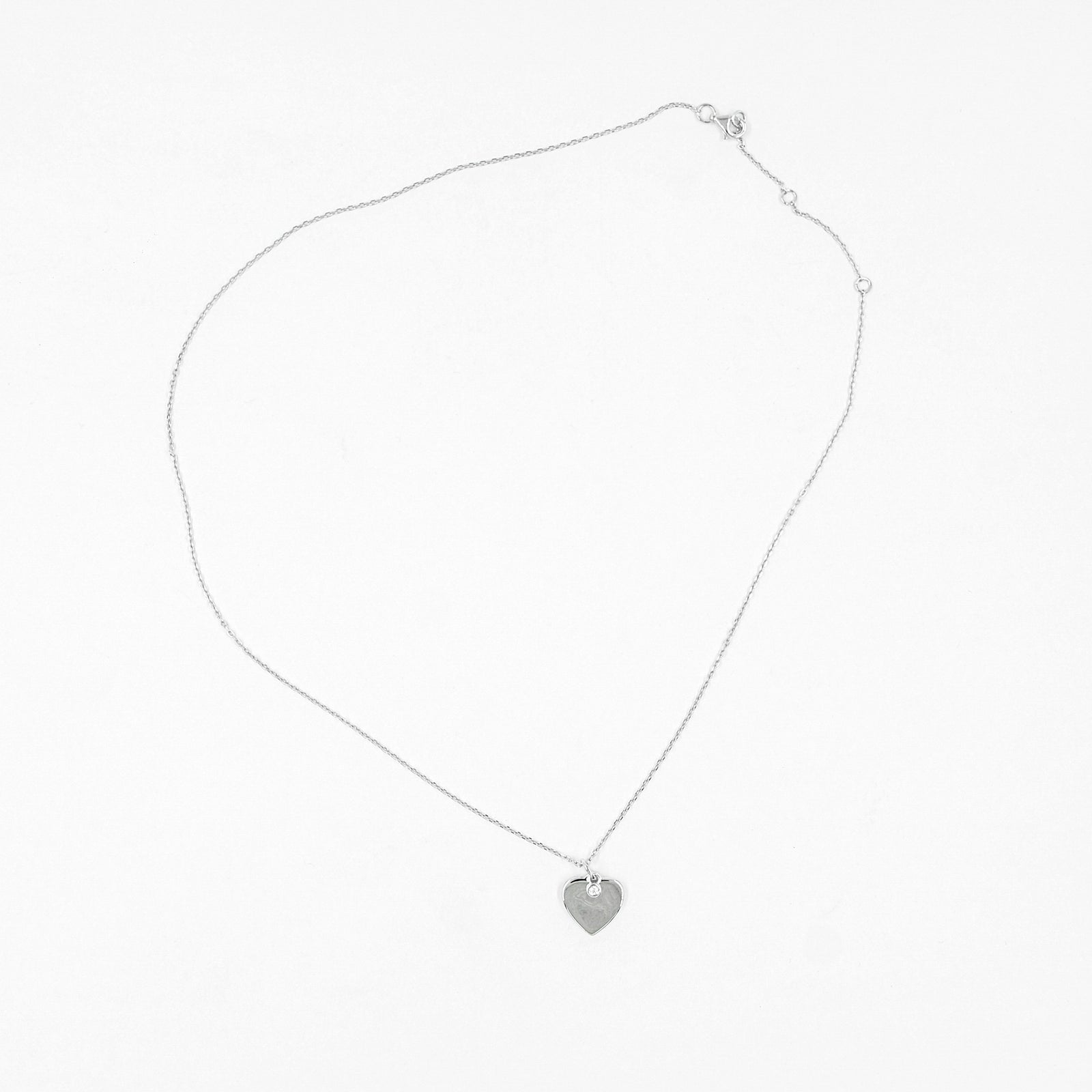 Colgante Corazon y pto luz Moissanita