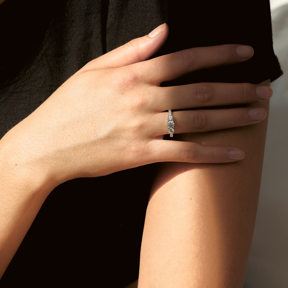 Anillo Tricillo Clásico Máximo Moissanitas