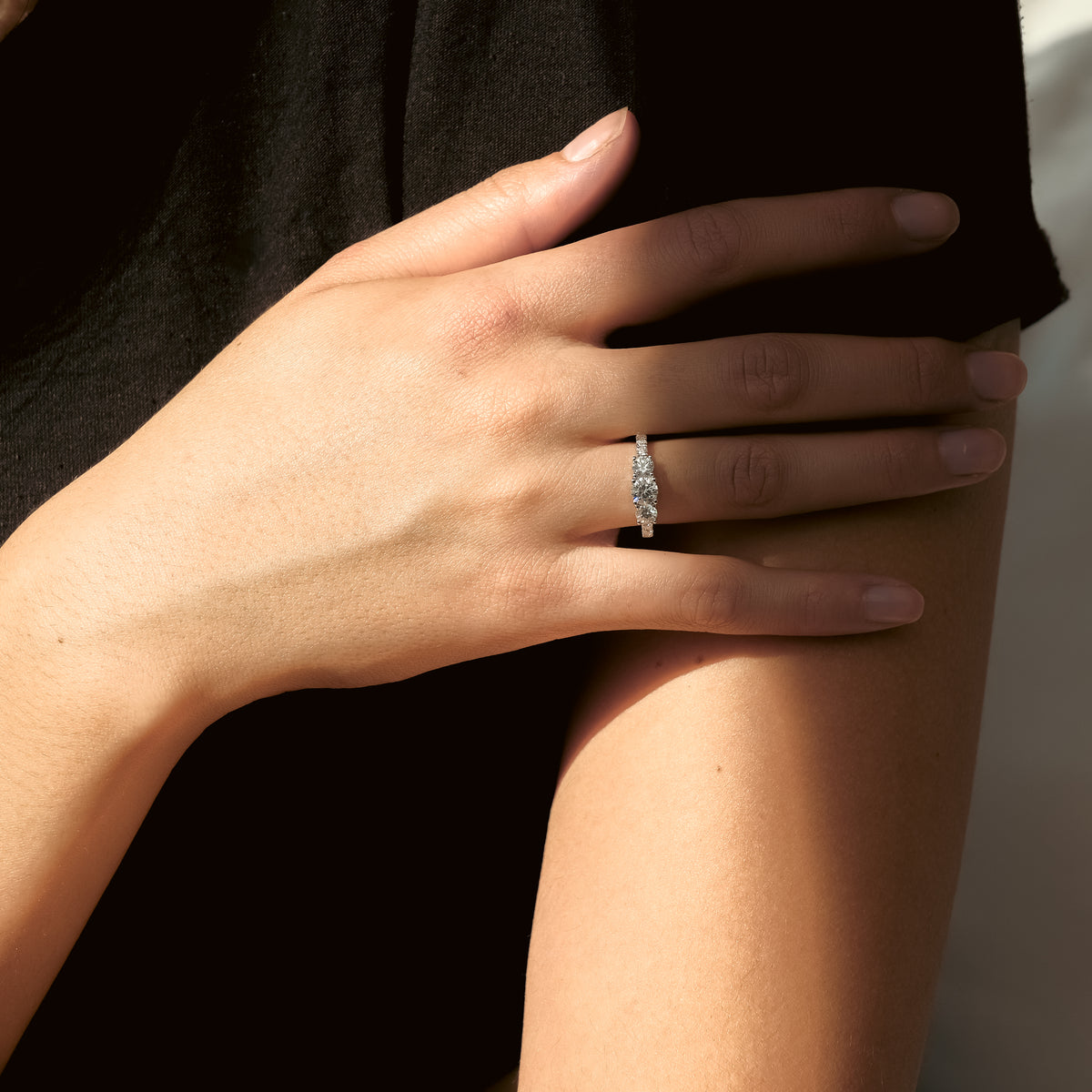 Anillo Tricillo Clásico Máximo Moissanitas