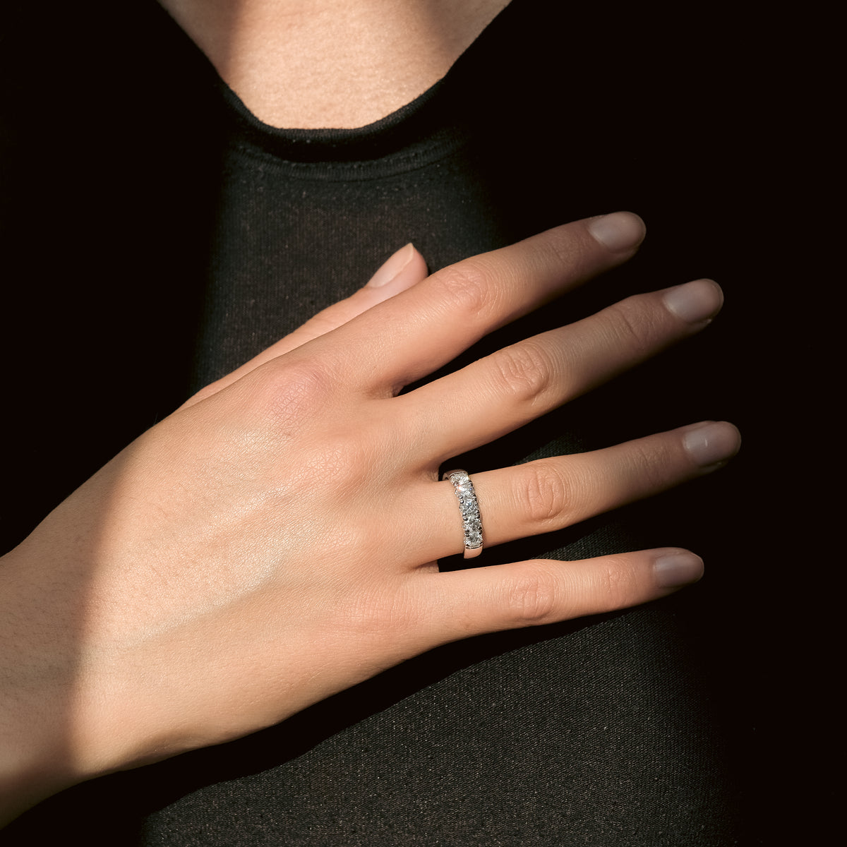 Anillo Cintillo Máximo Moissanitas