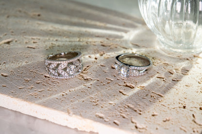 Anillo 3 Bandas y Petalos