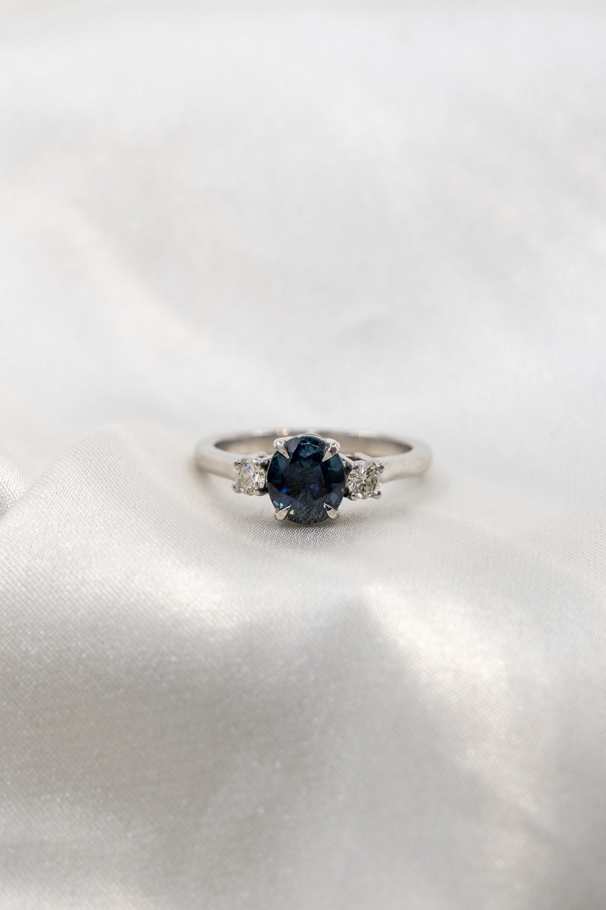 Tricillo Zafiro Australiano y Diamantes