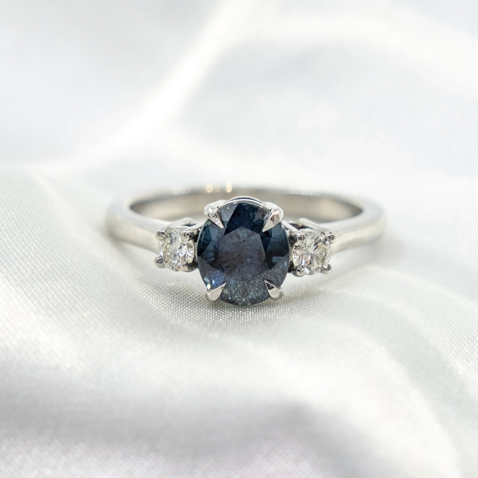 Tricillo Zafiro Australiano y Diamantes