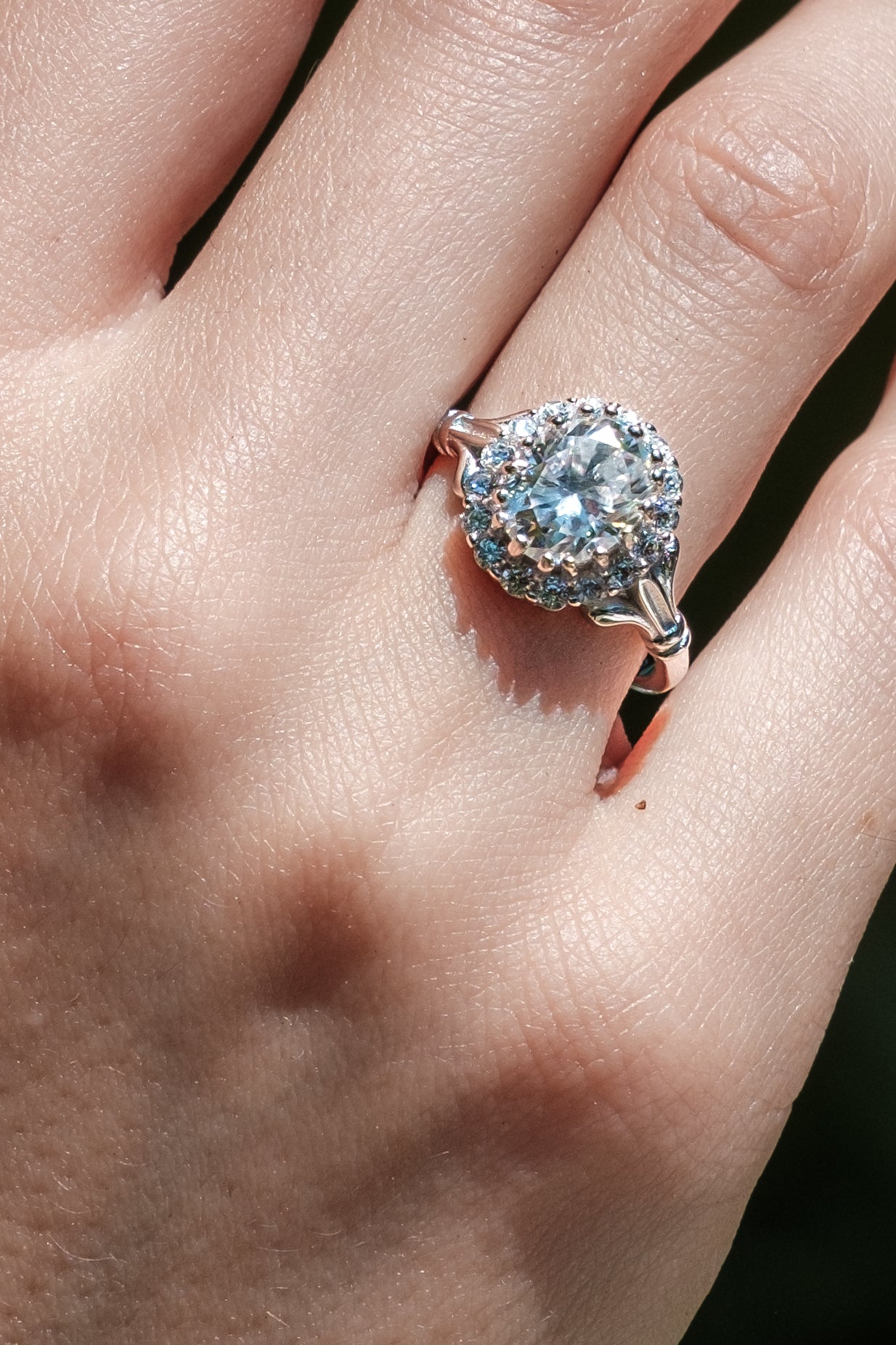 Anillo Roseta Diamante Vintage