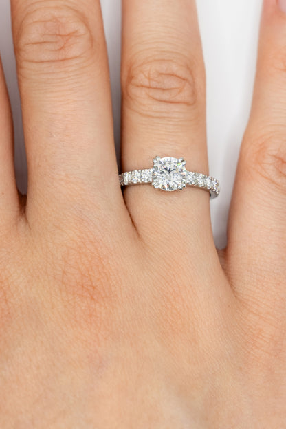 Anillo Diamante y Argolla Pave