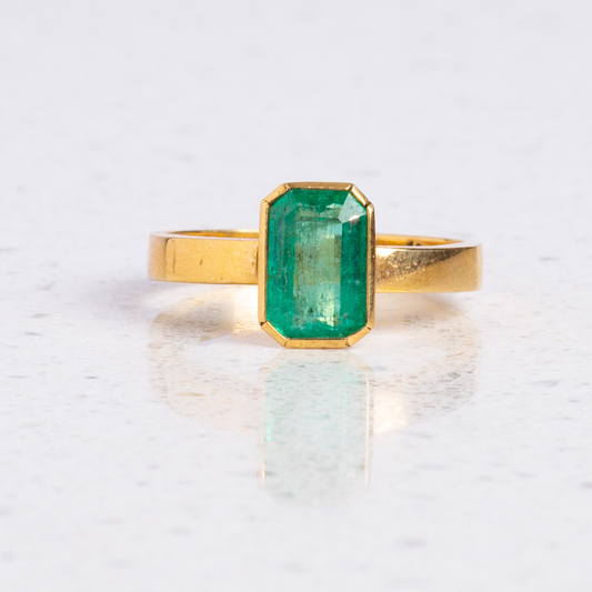 Anillo Esmeralda Octagonal y Oro 18kt