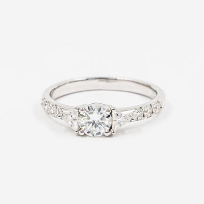 Anillos Diamantes Trillion y Corte Redondo
