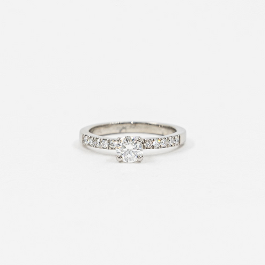 Solitario Diamante y Brillo Clásica Argolla