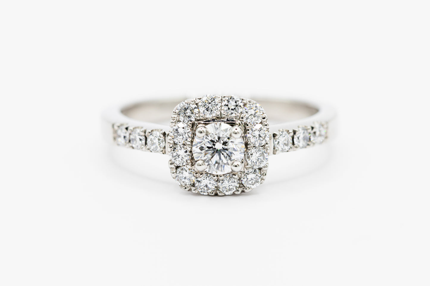 Anillo Halo Cojin
