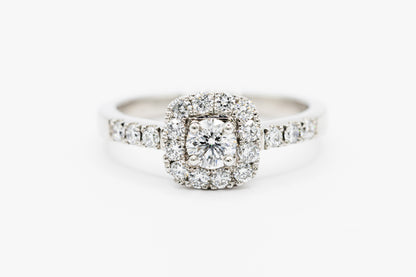 Anillo Halo Cojin
