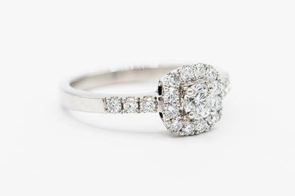 Anillo Halo Cojin