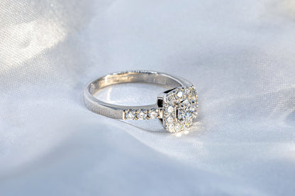 Anillo Halo Cojin