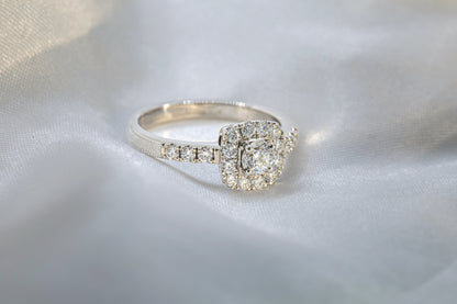 Anillo Halo Cojin