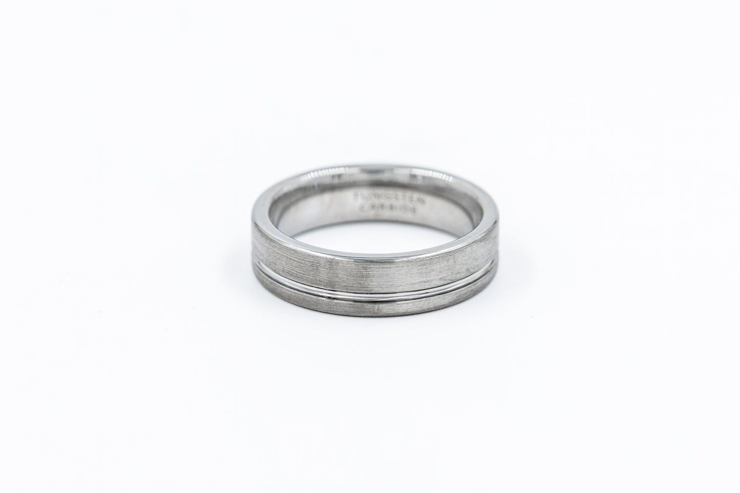Argolla Tungsteno Efecto Cepillado