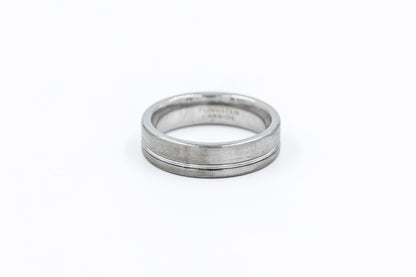 Argolla Tungsteno Efecto Cepillado