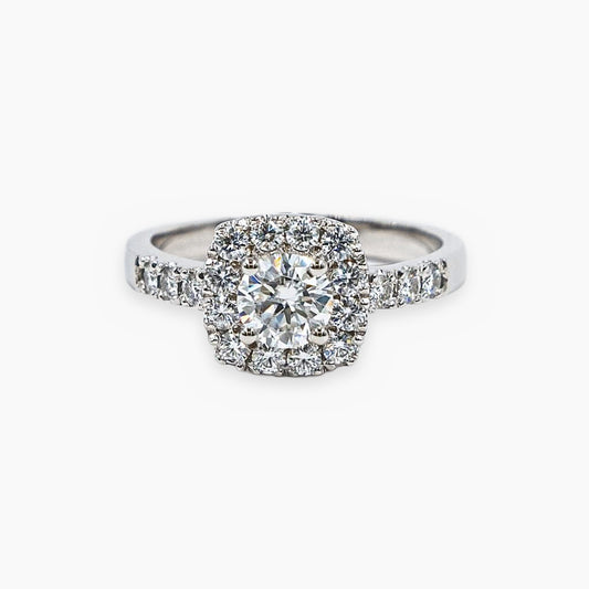 Anillo Halo Máximo Moissanitas