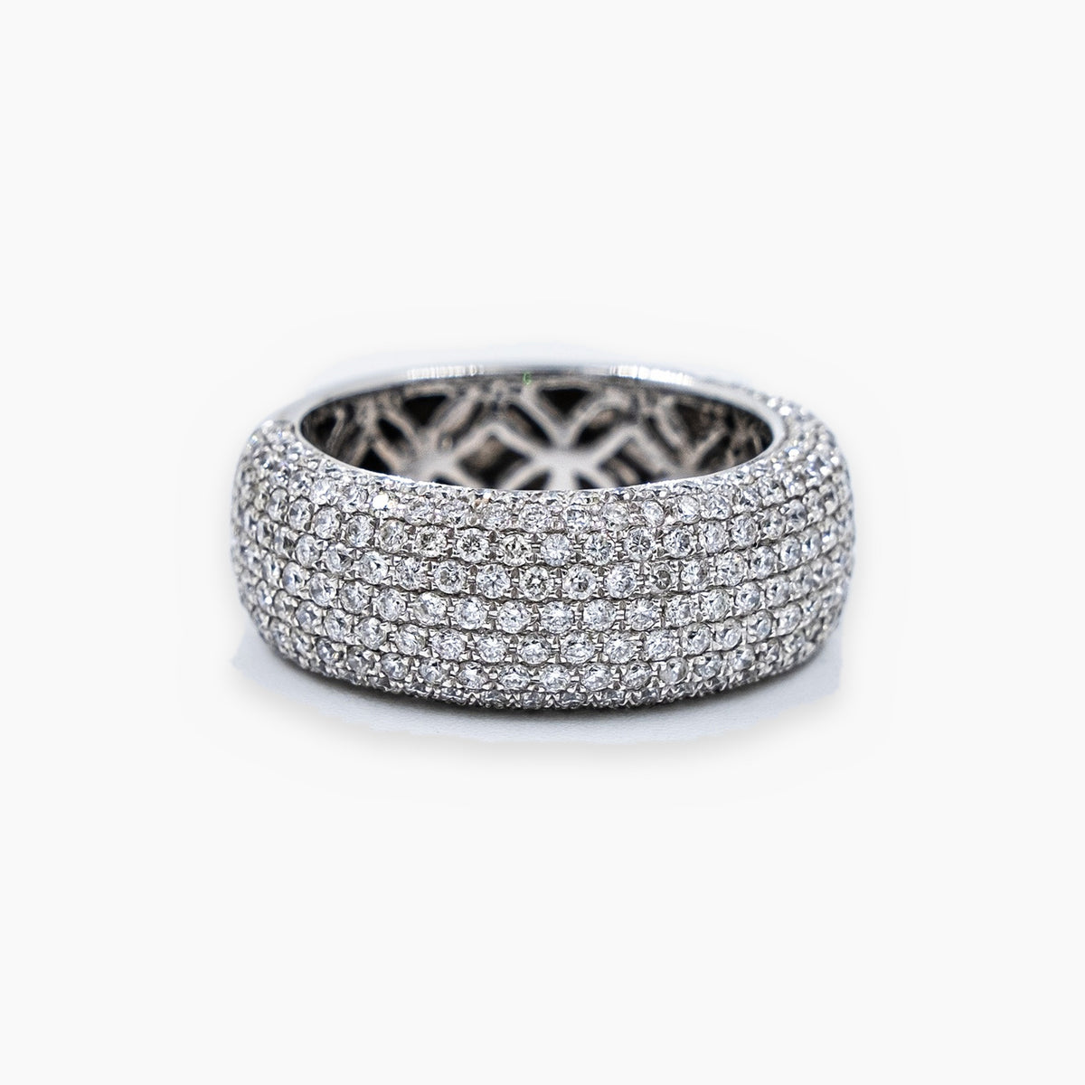 Anillo Pavé Diamantes en oro blanco paladio 18 KT