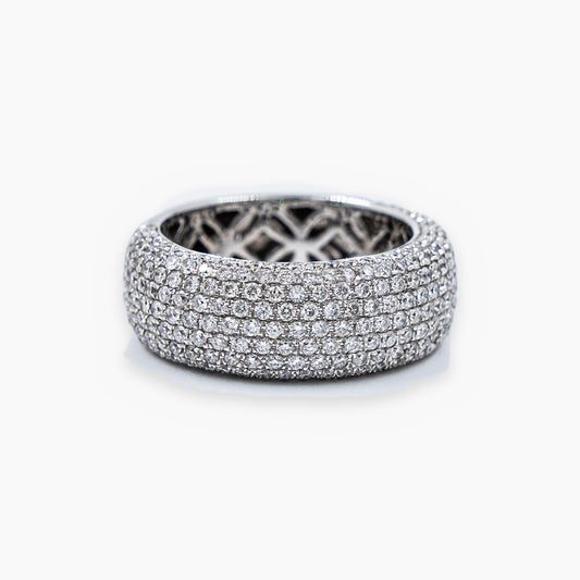 Anillo Pavé Diamantes en oro blanco paladio 18 KT