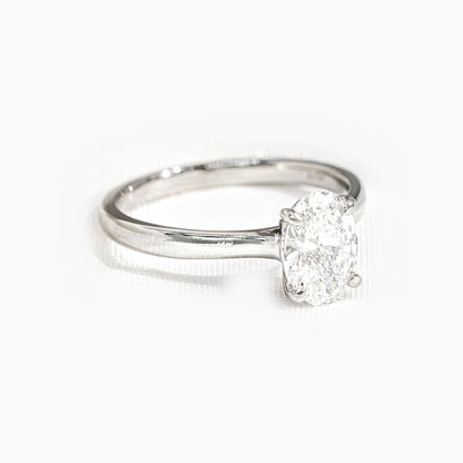 Solitario diamante oval - vista lateral