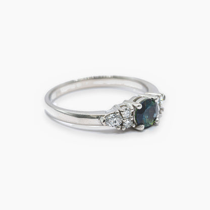 Anillo Zafiro y Jardín Diamantes - vista lateral