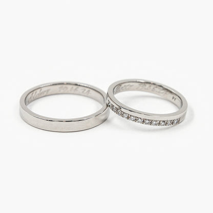 Argollas Plana y Medio Cintillo Hilo - argollas de matrimonio TIARA