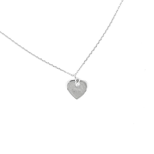 Colgante Corazón y Punto de Luz Moissanita en plata 925
