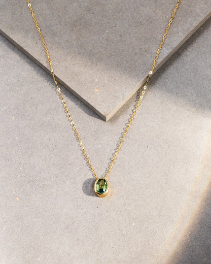 Collar Zafiro Australiano con cadena de oro 18 kt